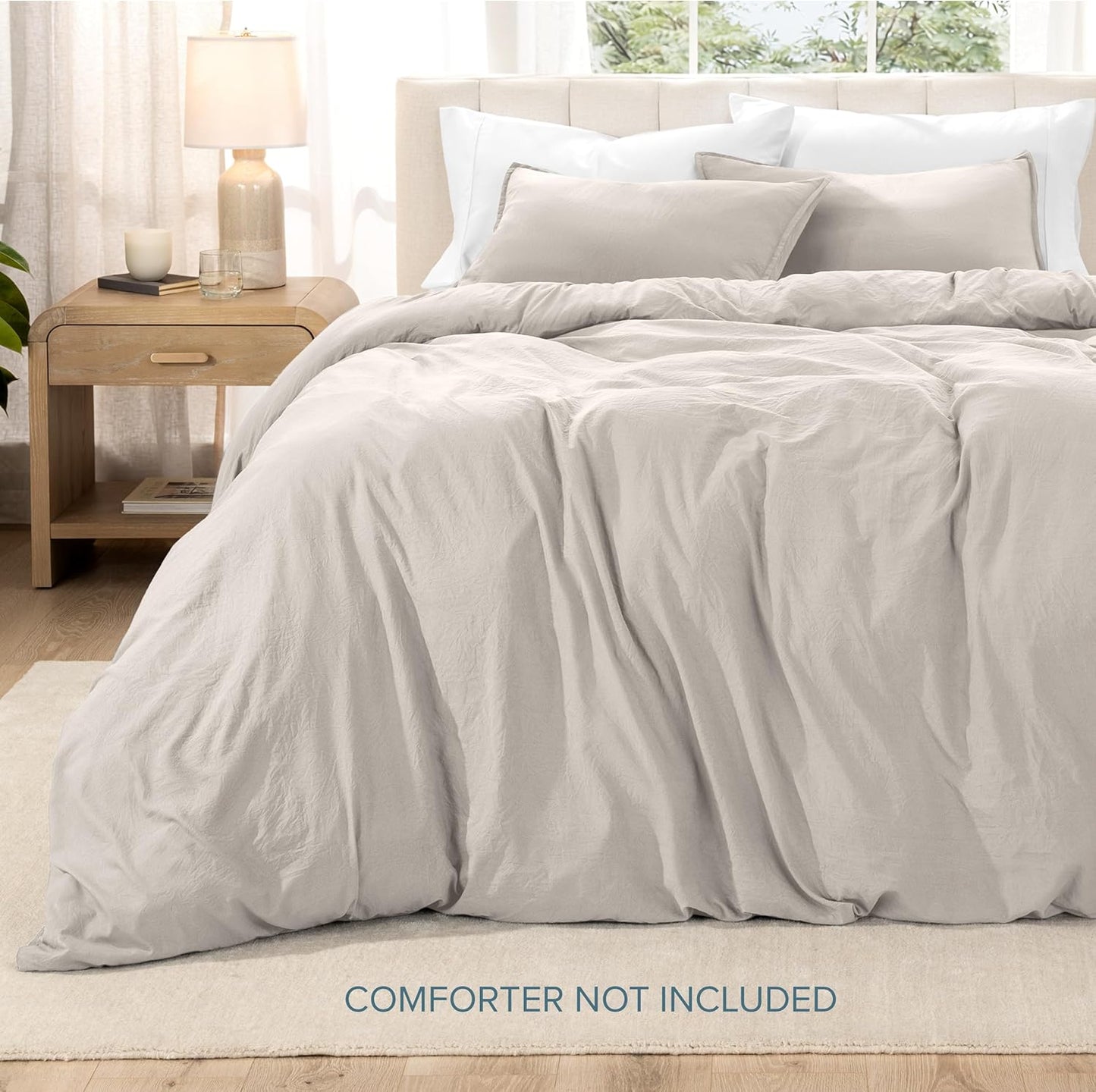 Sandwashed Duvet Cover Twin Size/Twin XL Size - Premium 1800 Collection Duvet Set - Cooling Duvet Cover - Super Soft Duvet Covers (Twin/Twin XL, Sandwashed Fog)