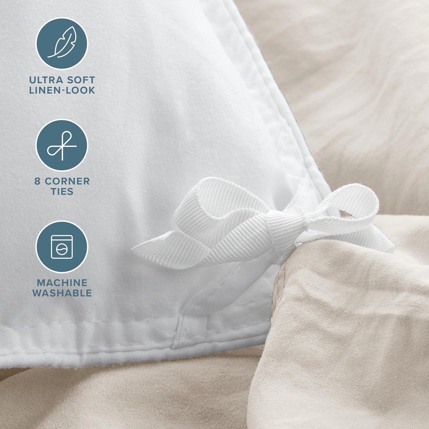 Sandwashed Duvet Cover Twin Size/Twin XL Size - Premium 1800 Collection Duvet Set - Cooling Duvet Cover - Super Soft Duvet Covers (Twin/Twin XL, Sandwashed Fog)